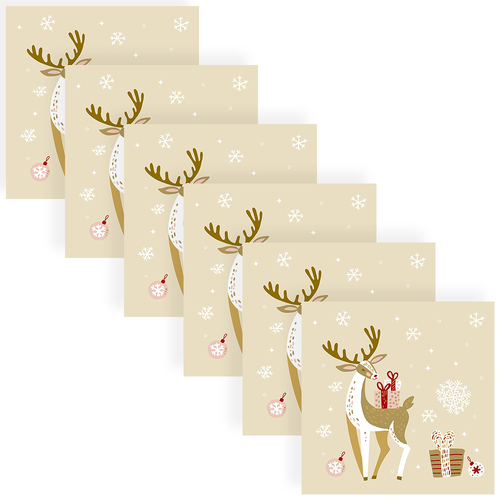 120pc Paper+Design Luncheon 3-Ply Napkin 33x33cm - Xmas Deer