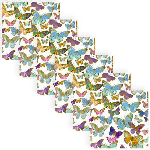 120pc Paper+Design Luncheon 3-Ply Napkin 33x33cm - Golden Butterflies