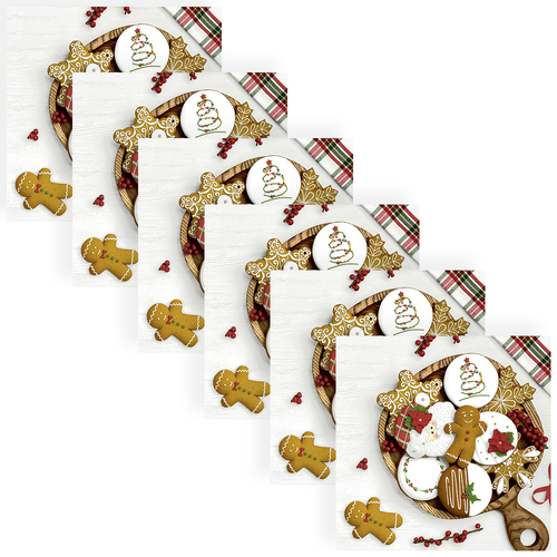 120pc Paper+Design Luncheon 3-Ply Napkin 33x33cm - Festive Frosting