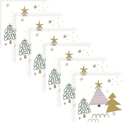 120pc Paper+Design Luncheon 3-Ply Napkin 33x33cm - Three Trees