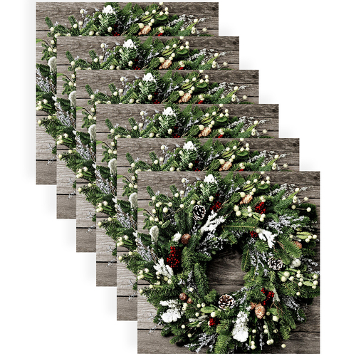 120pc Paper+Design Luncheon 3-Ply Napkin 33x33cm - Frosty Wreath