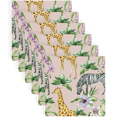 120pc Paper+Design Luncheon 3-Ply Napkin 33x33cm - Zebras & Giraffes