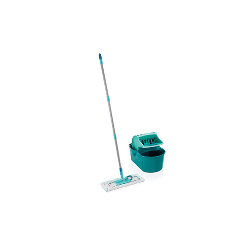 2pc Leifheit Profi Compact Floor Wiper Mop & Press Bucket Set Green