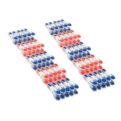 2x 25pc Leifheit Laundry Pegs Wide Handle Set - Blue/Red