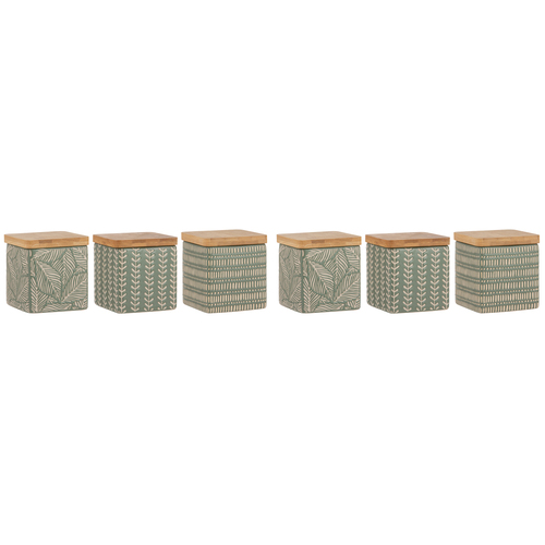 2PK Ladelle Orion Designed Premium Ceramic Canister Assorted - Green