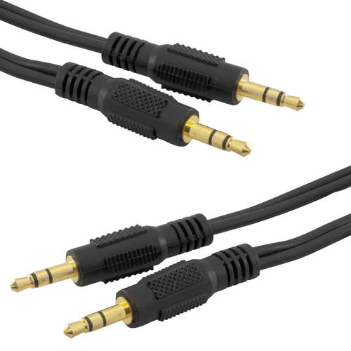 2x PRO.2 10m Stereo Audio AUX Cable 3.5mm Male to Male