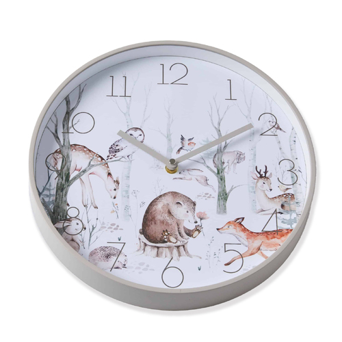 Jiggle & Giggle 30cm Forest Party Wall Clock - Grey