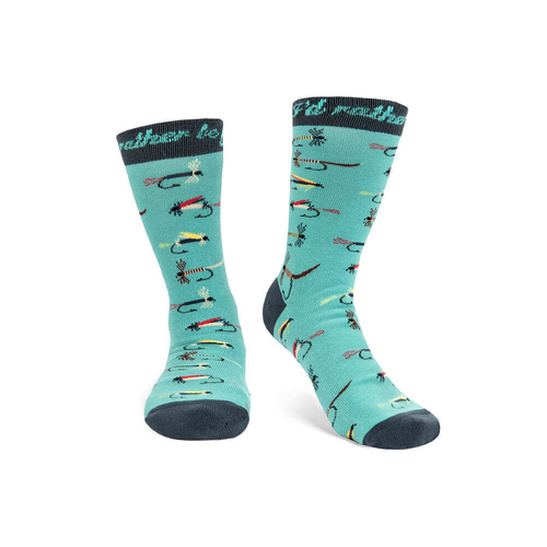 Lavley I'D Rather Be Fly Fishing Novelty Unisex Socks Crew Length