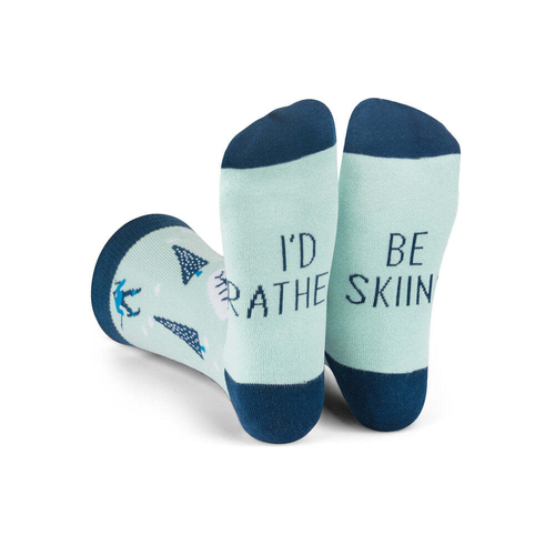 Lavley I'D Rather Be Skiing Novelty Unisex Socks Crew Length