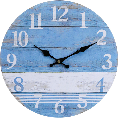 LVD Beach House Hanging Wall Clock Analogue 34cm Round Decor