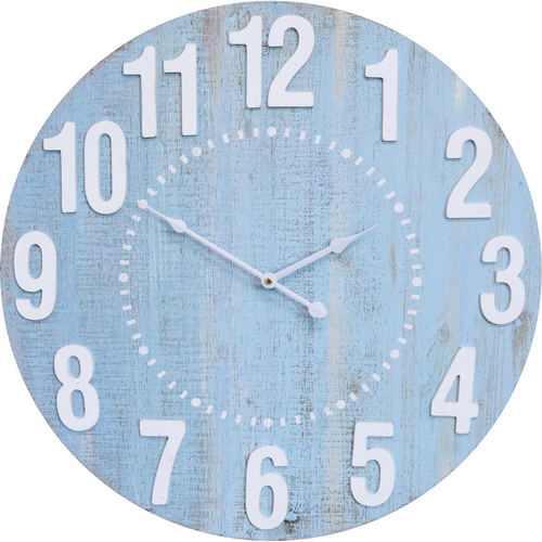 LVD Mist Raised Numbers Hanging Wall Clock Analogue 58cm Round Decor