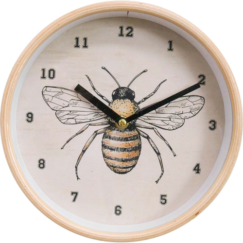 LVD Beeglass Hanging Wall Clock Analogue 22cm Round Decor