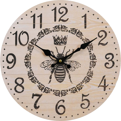 LVD Queen Bee Hanging Wall Clock Analogue 34cm Round Decor