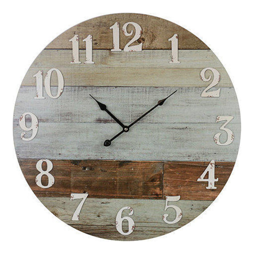 LVD Weathered BoardsMDF 58cm Wall Clock Round Analogue Decor