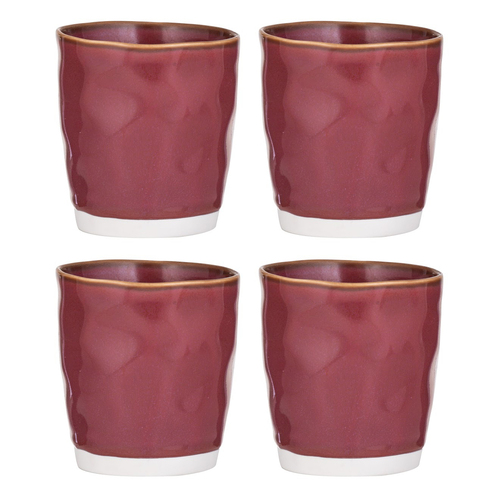 4PK Ladelle Halo Porcelain 9cm/350ml Tumbler - Burgundy