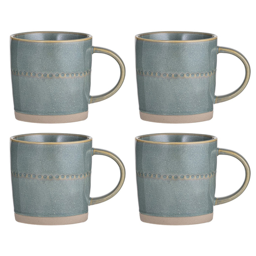 4PK Ladelle Cameo Stoneware 9cm/370ml Mug/Cup - Sage