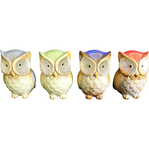 LVD Ceramic Owls Colour Assorted Decorative Sculpture Home/Lounge Decor