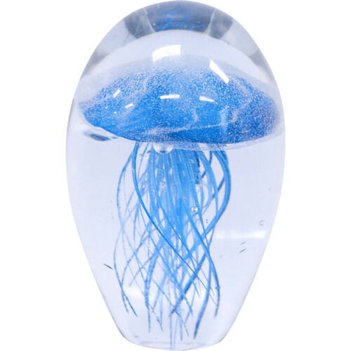 LVD Glass Paperweight Home/Office Decor 11.5cm - Jellyfish Blue