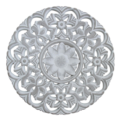 LVD Round MDF 50cm Mandala Wall Hanging Decor Large - Grey