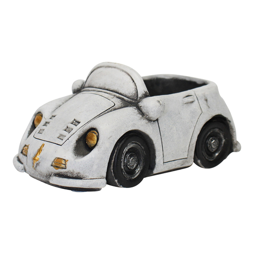 LVD Cement/Resin 14cm Mini Convertible Car Planter Home Decor - White