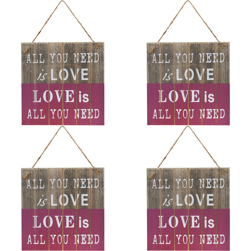 4PK LVD Sign Love Decorative Home/Lounge Decor Wall Art