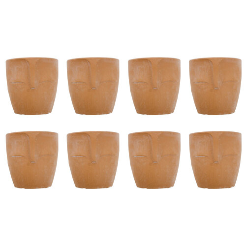 8PK LVD Terracotta Ceramic Planter Totem Home/Garden Decor 11.5cm - Natural