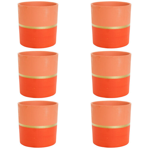 6PK LVD Terracotta Ceramic Pot Home/Garden Decor Round 11.5cm Nat/Orange