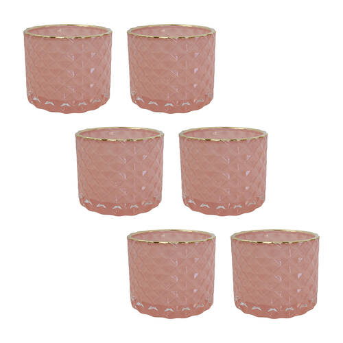 6PK LVD Glass Votive Candle Holder Storage 7cm - Dime Tango