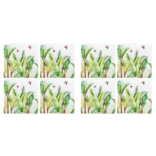 2x 4pc LVD Ceramic Coasters Tropics Home/Kitchen Decor 9.5cm Square