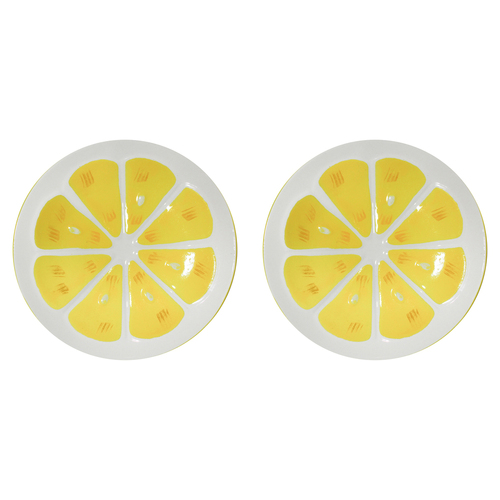 2PK LVD Lemon Slice Ceramic 20cm Plate Snack Dessert Serving Dish