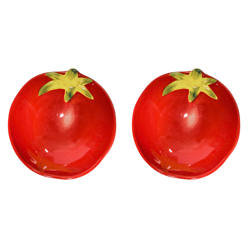 2PK LVD Ceramic 13cm Bowl Tomato Round Dish Dinnerware - Red