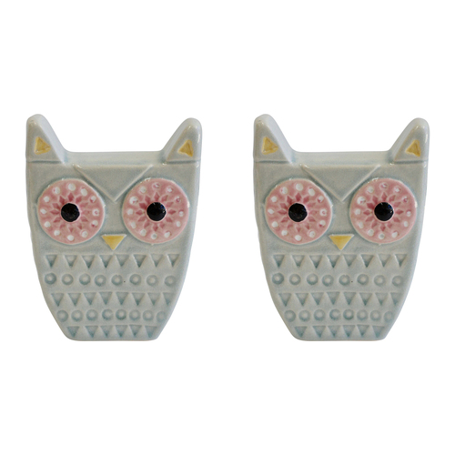 2PK LVD Quirky Owl Ivory Decorative Sculpture Home/Lounge Decor