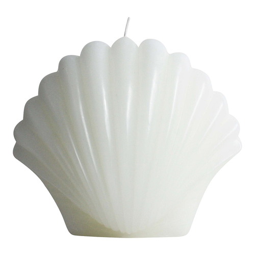 LVD Unscented 14.5cm Sea Shell Wax Candle Home Decor - White