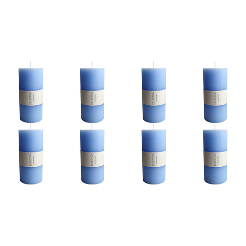 8PK LVD Wax Oversized Candle Elegant Decorative Home Decor 7x15cm Blue