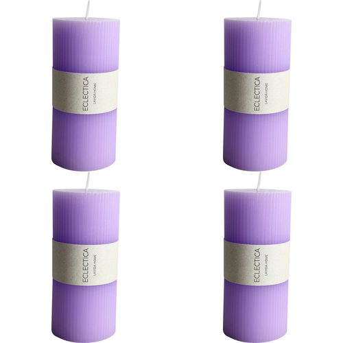 4PK LVD Wax Oversized Candle Elegant Decorative Home Decor 7x15cm Purple