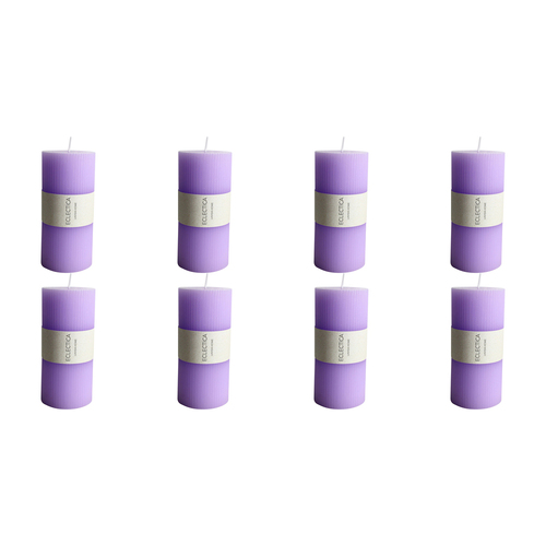 8PK LVD Wax Oversized Candle Elegant Decorative Home Decor 7x15cm Purple