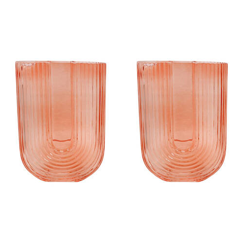 2PK LVD Glass Vase Arch Saffron Small Home Decor 13x18.5cm