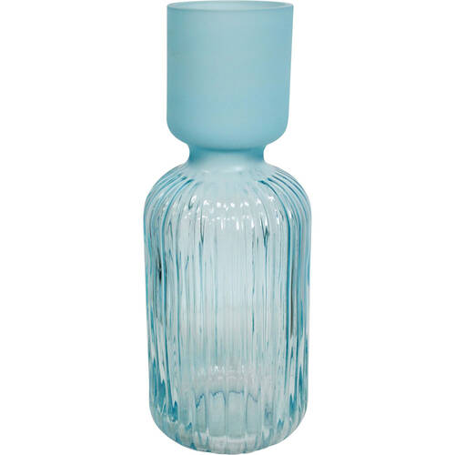 LVD Glass Vase Soho Sea Salt Home Decor 14x22.5cm - Blue