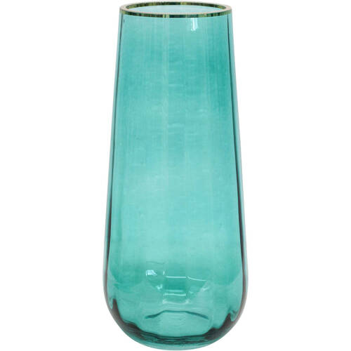 LVD Glass Vase Belle Large Peacock Home Decor 8x25cm - Green;