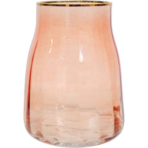 LVD Glass Vase Taper Small Saffron 10x18cm - Orange