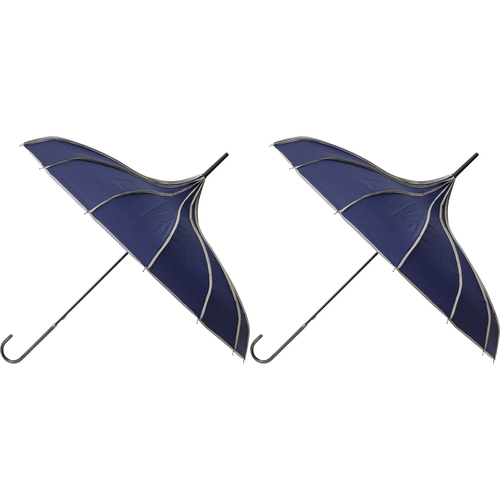 2PK LVD Pointe Navy Durable On The Go Portable Umbrella