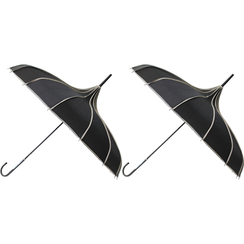 2PK LVD Pointe Black Durable On The Go Portable Umbrella