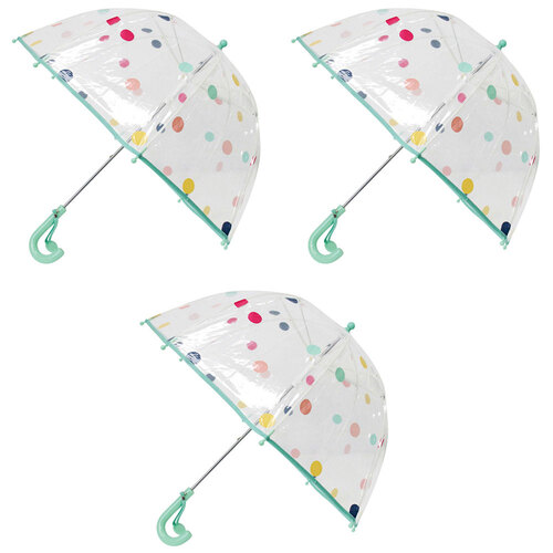 3PK LVD Mix Pastel Dots Kids Umbrella w/ Tag 84cm - Assorted