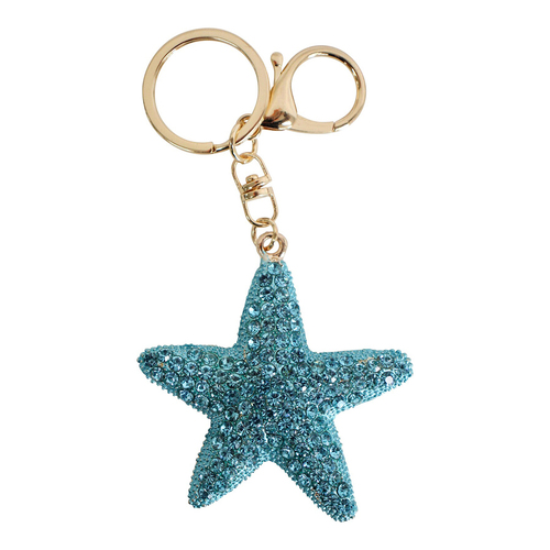 LVD Metal Starfish Keyring Bag/Key Accessory Charm - Blue