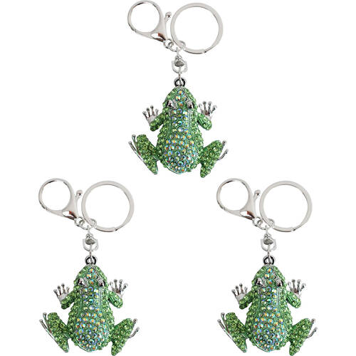 3PK LVD Metal Frog Keyring Women's Accessory 7cm Green