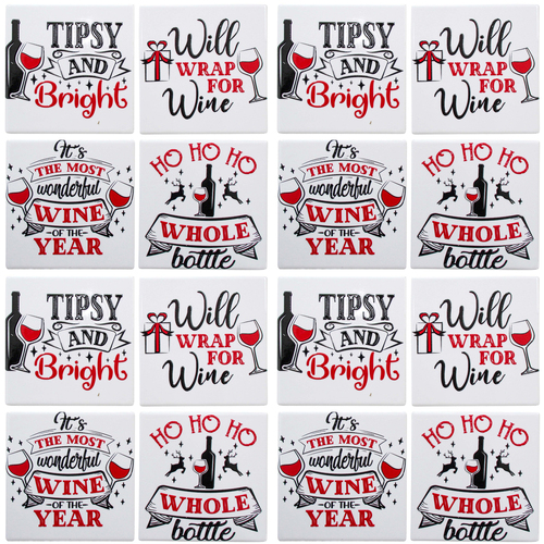 4x 4pc LVD Coasters Xmas Wine Decorative Barware/Serveware Home Kitchen