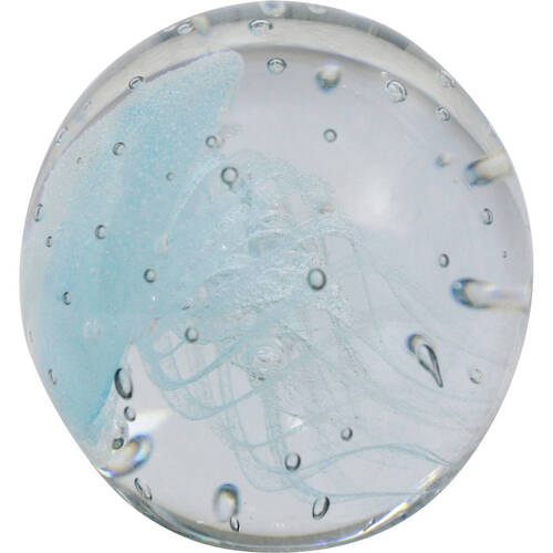 LVD Glass Jellyfish Figurine Home/Office Decor 8x8cm - Sky