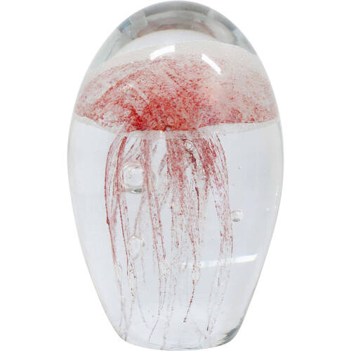 LVD Glass Jellyfish Figurine Home/Office Decor 6x12cm - Peach