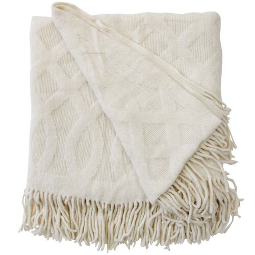 LVD 152cm Polyester Throw Comfort Blanket Vintage Ivory