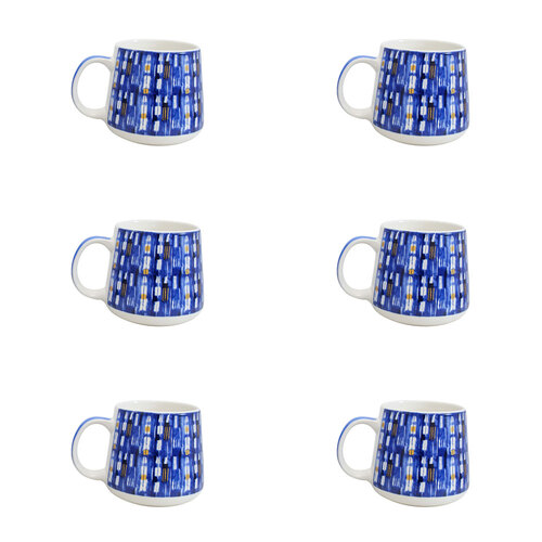 6PK LVD Ceramic Coffee Mug Santorini Home/Kitchen Drinkware 9cm Assorted